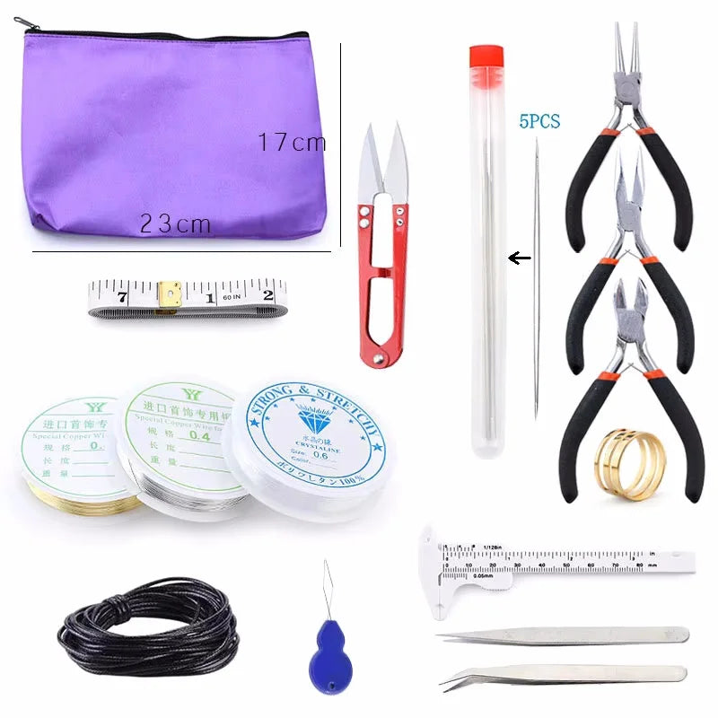 Jewelry Making Supplies Kit With Tools, Earring Charms, Jewelry Wires, Findings