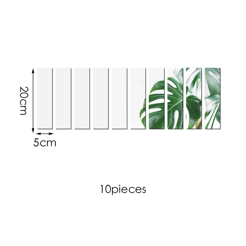 10pcs Strip Wall Mirrors Self-Adhesive Decorative Strips For The Home.