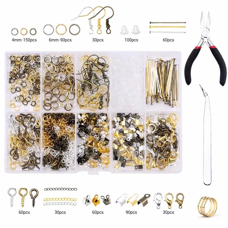 Jewelry Making Supplies Kit With Tools, Earring Charms, Jewelry Wires, Findings