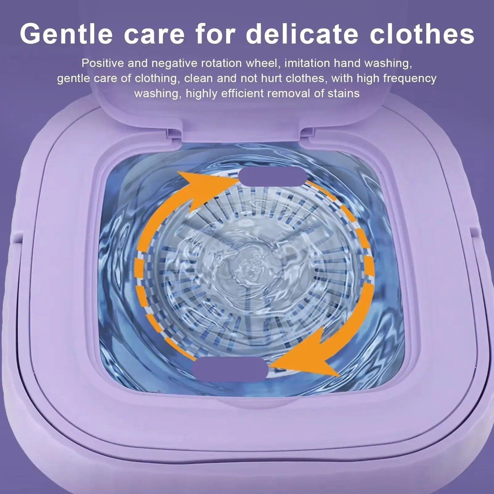 Portable Washing Machine, 8L Small Foldable Spin Dryer, Mini Laundry for Socks and Underwear Lightweight Efficient