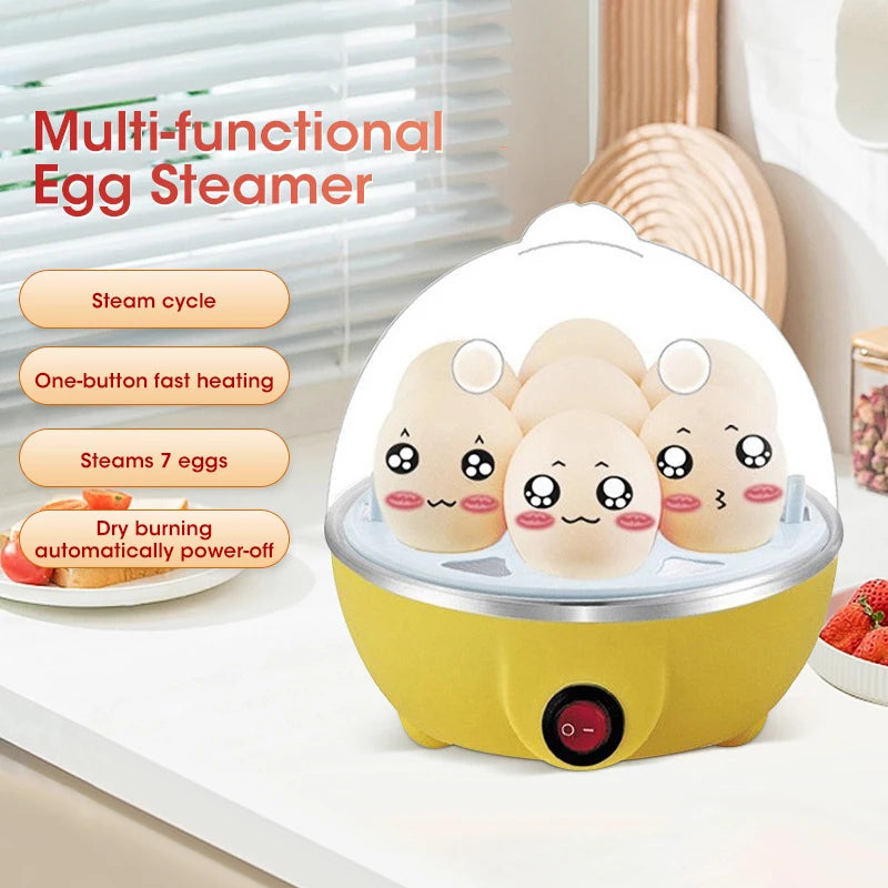 Egg Cooker Automatic Power Off, 7 Eggs Multi-Functional Steamed Egg Custard, Boiled Egg Machine