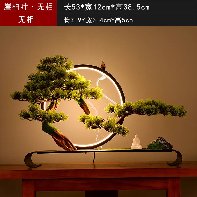 Welcome, Pine Bonsai, Micro Landscape, Zen Soft Decoration