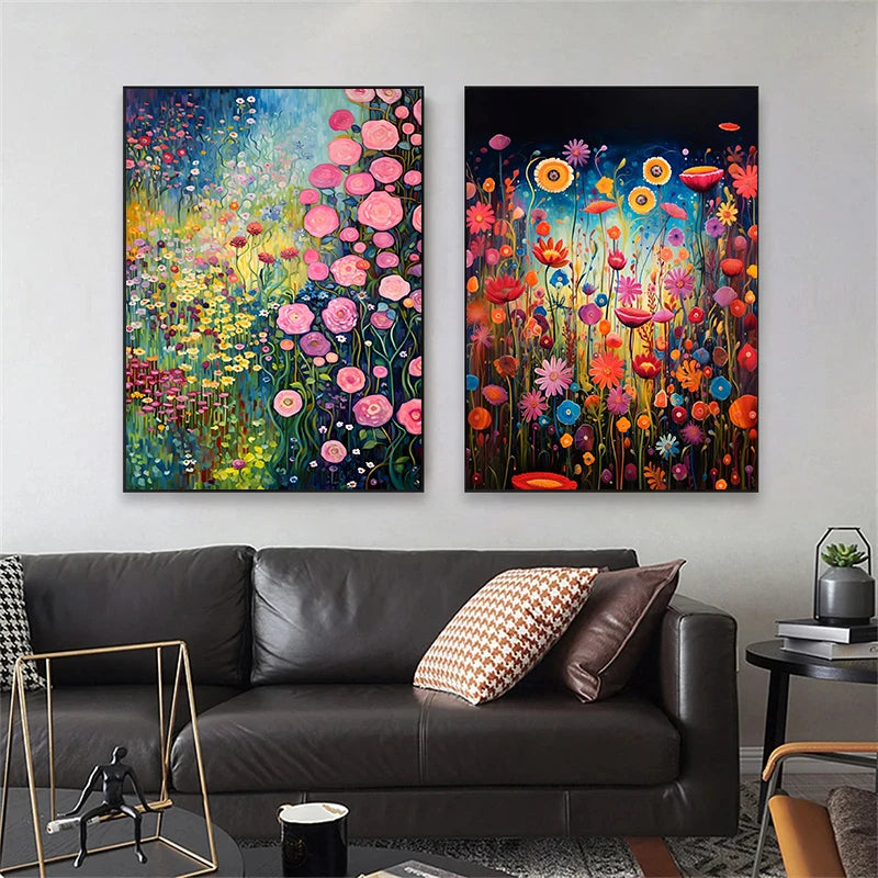 Beautiful Colorful Abstract Flower Canvas Poster Wall Art Pictures