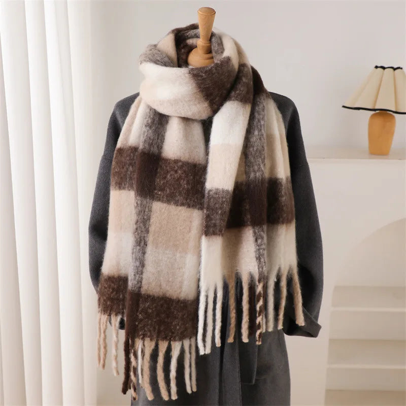 2025 Winter Thick Warm Scarf , Plaids different colors