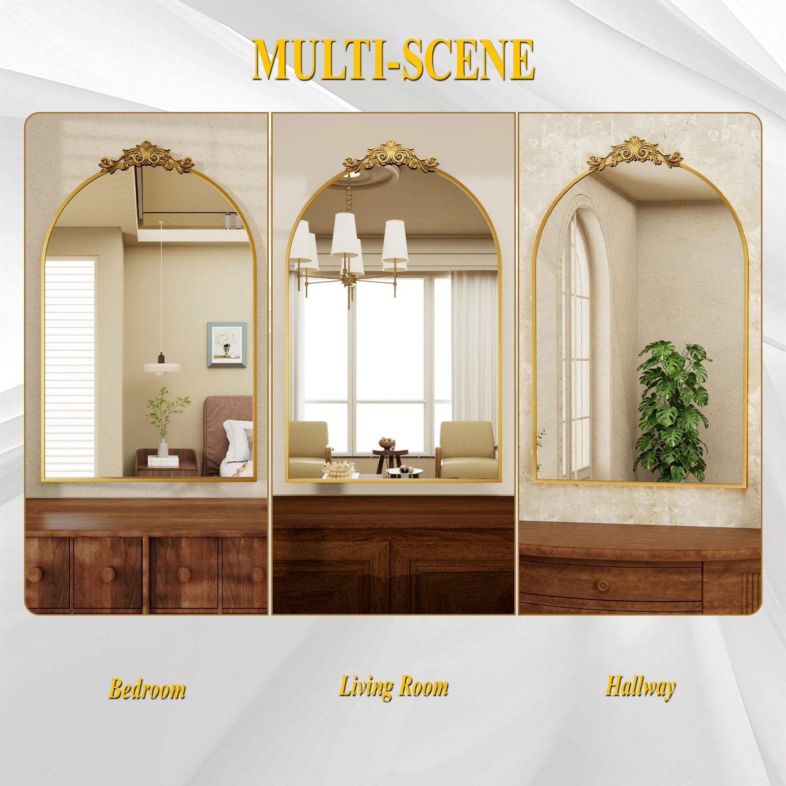 Wall Mirror Decorative Arch, Gold