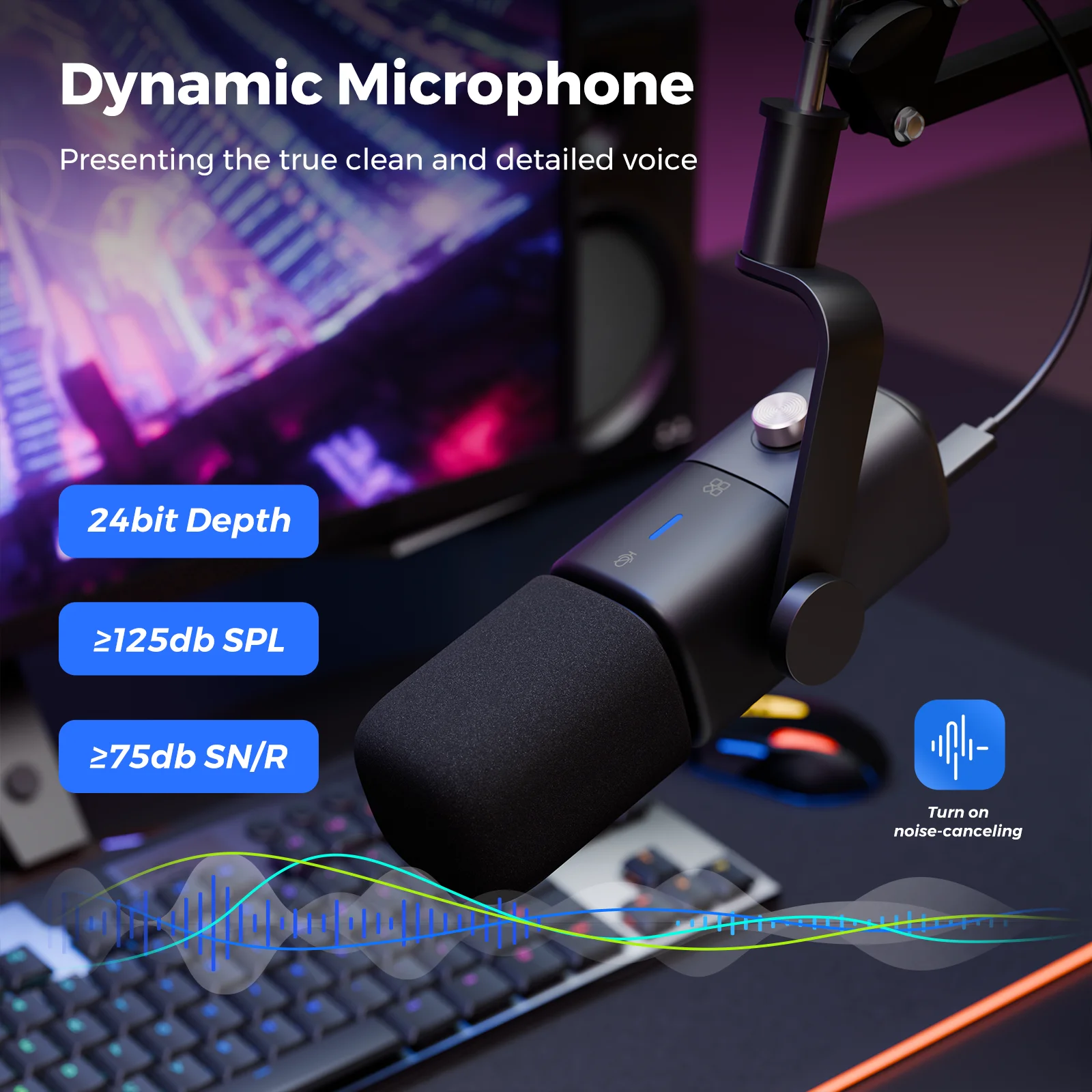 NearStream USB XLR Dynamic Microphone Boom Arm Professional Mic