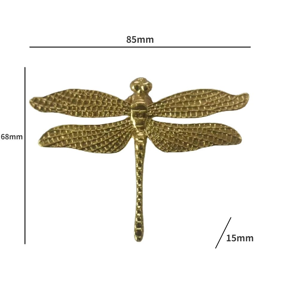 Gold Dragonfly Metal Art, Or Drawer Handles, Or Dresser Pulls
