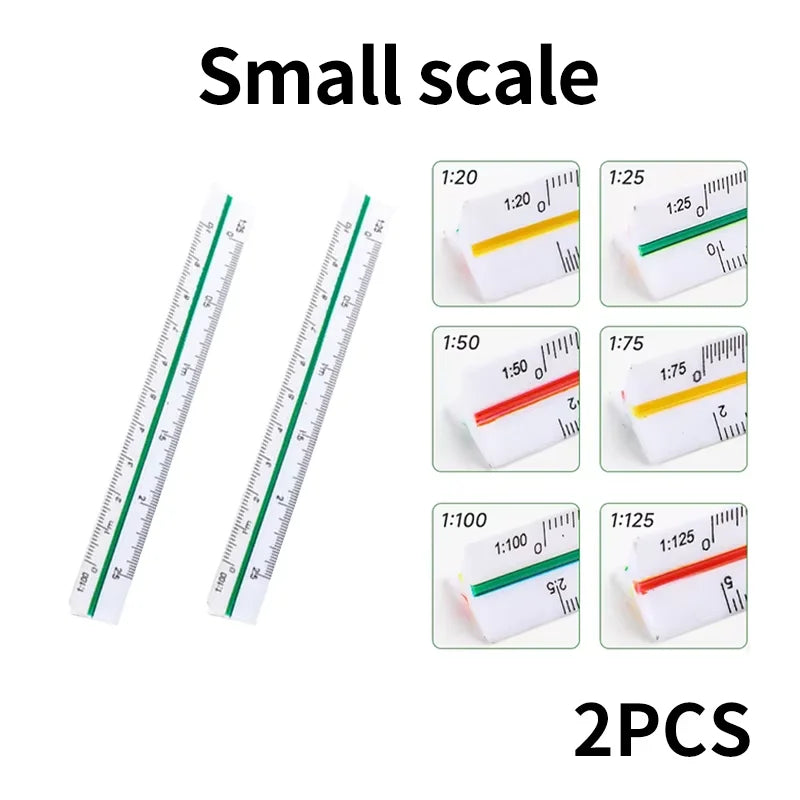 Multi-functional Triangle Ruler  12.5/30cm Drafting Tool Scale Ruler Architect Technical Ruler
