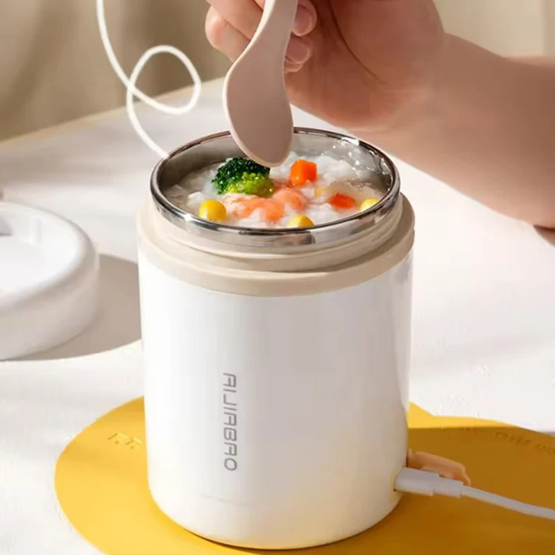 600ML Portable USB Electric Heating Lunch Box Stainless Steel Food Warmer 5V 12V 24V Food Heater