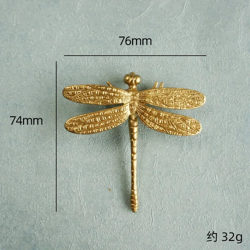 Gold Dragonfly Metal Art, Or Drawer Handles, Or Dresser Pulls