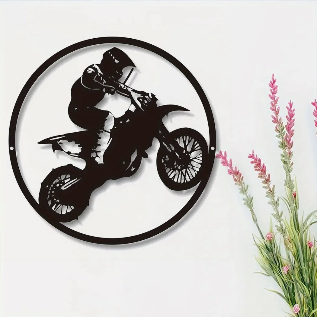 Biker Black Metal Wall Art