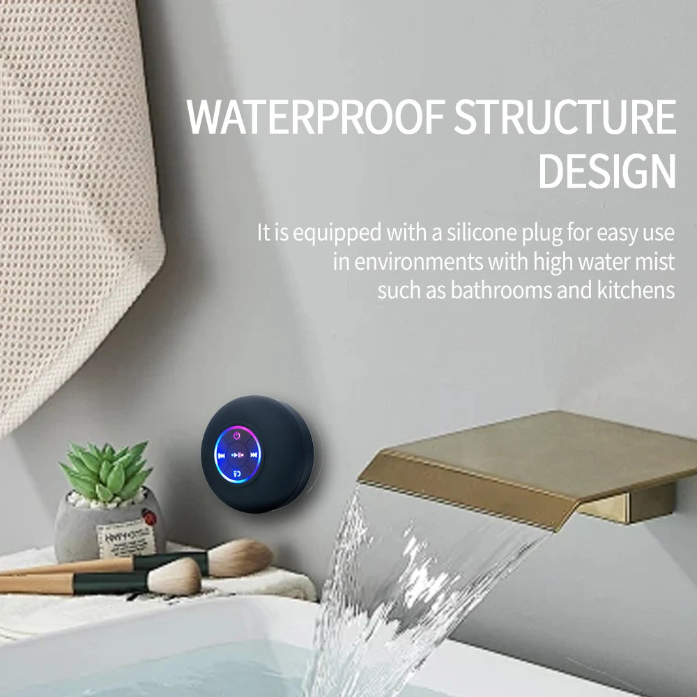 Portable Wireless Bluetooth Speaker LED IPX4 Waterproof Mini Stereo Sound Box
