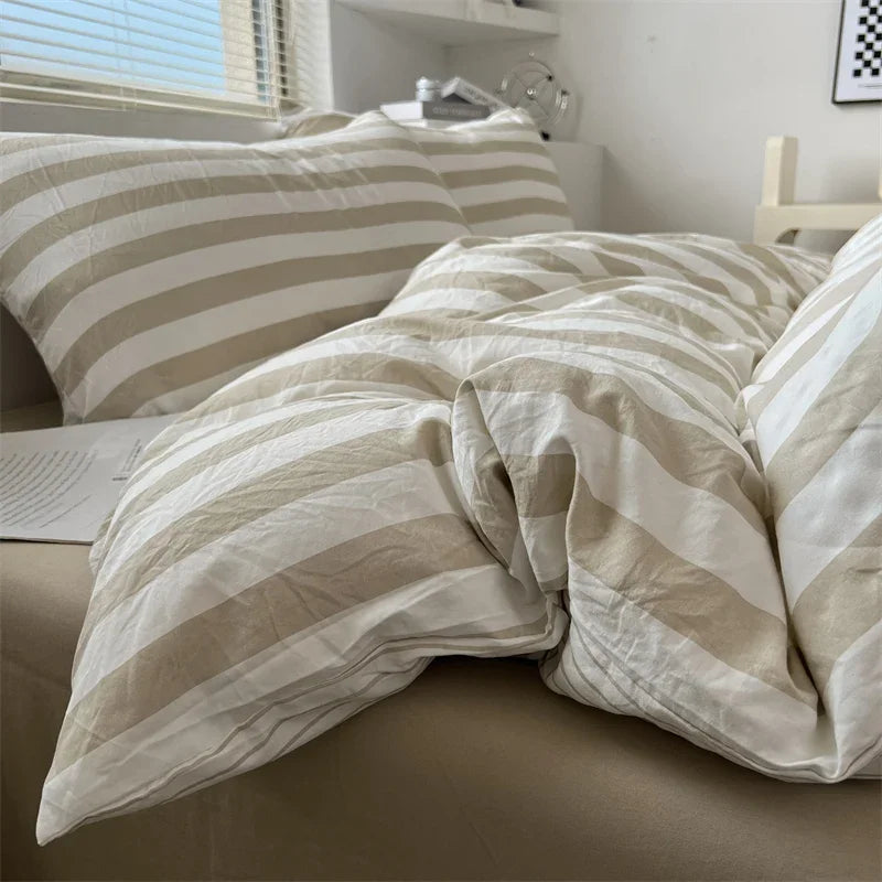 Pre-Washed Brushed Ultra Soft Duvet Cover Set with Pillowcases - Luxurious Cozy Bedding for a Heavenly Sleep Experience