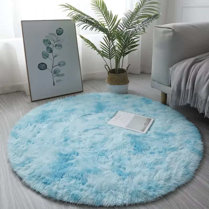 VIKAMA Ultra Soft Shaggy Round Rug Fluffy Thick Pile Carpet Living Room, Home Decor. Bedroom Kids