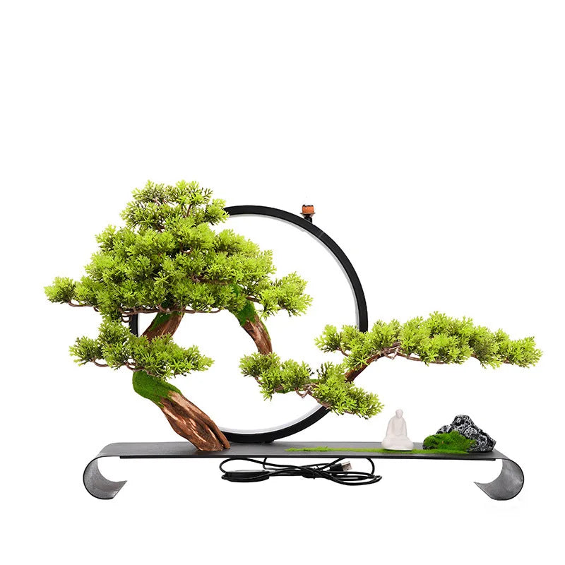 Welcome, Pine Bonsai, Micro Landscape, Zen Soft Decoration