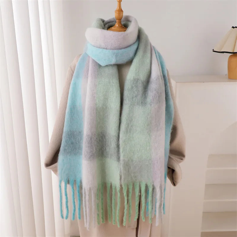 2025 Winter Thick Warm Scarf , Plaids different colors