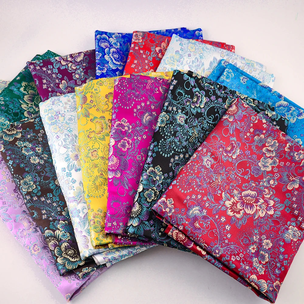 Jacquard Silk Fabric by the Meter Clothing, Brocade Jacquard Fabric By Yards Upholstery