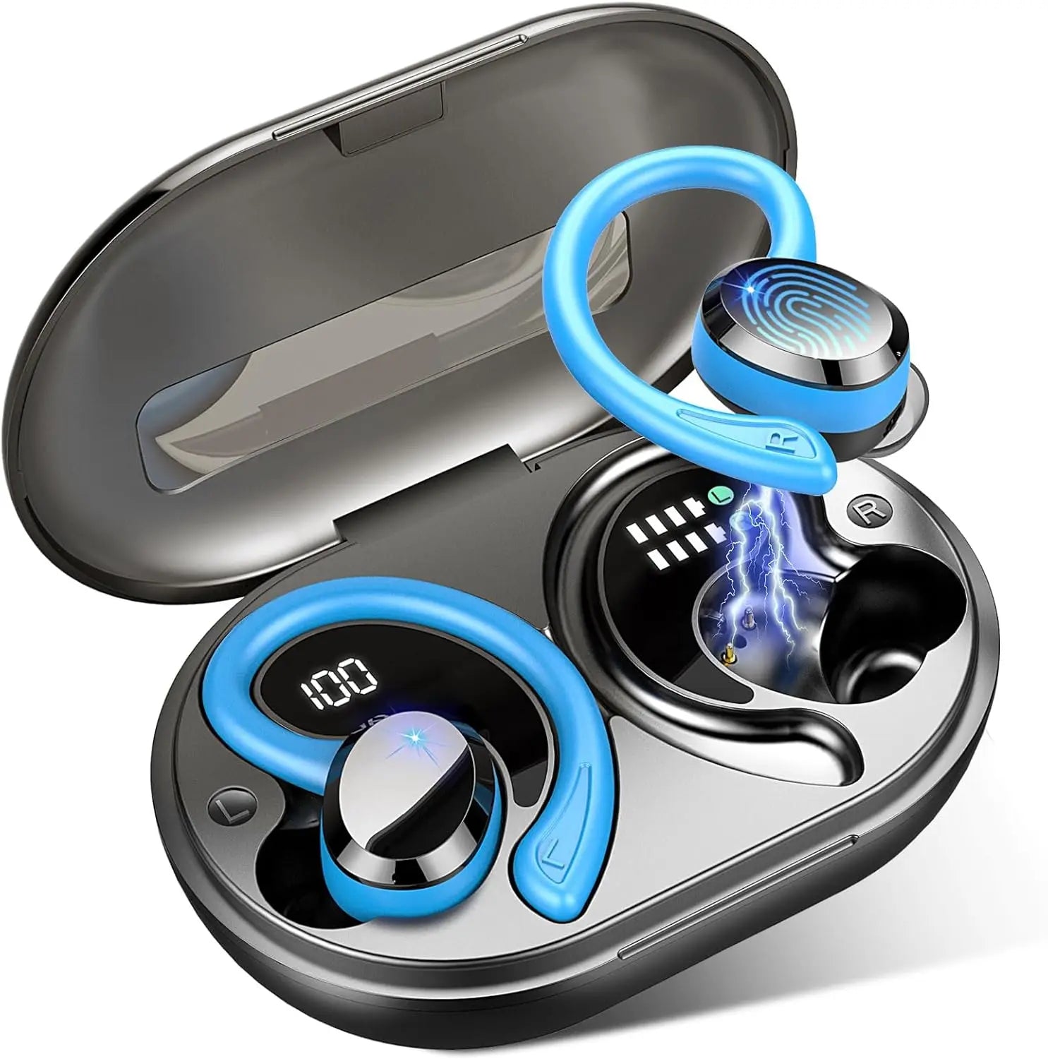Wireless Earbuds, Bluetooth 5.3 Earbuds Stereo Bass, Noise Cancelling Mic., Waterproof, 40h Playback