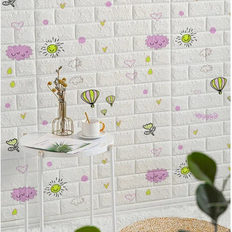 70cmx1/5/10m 3DWallpaper Waterproof Decoration Self-Adhesive Foam Brick Wallpaper