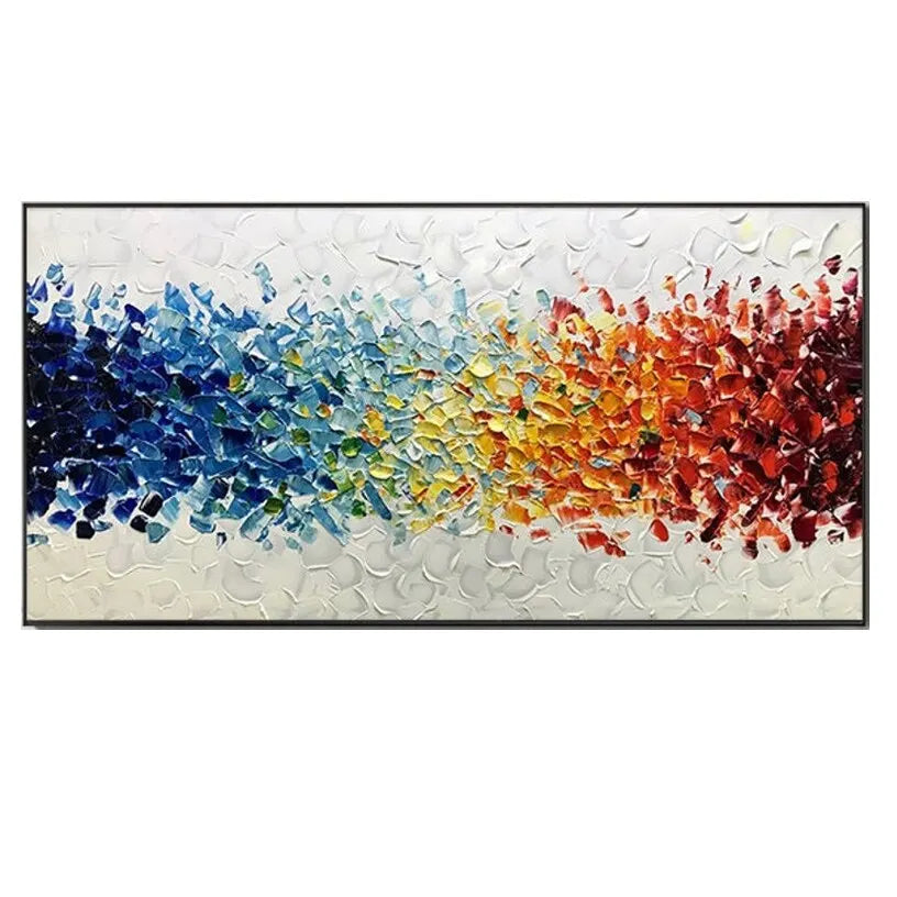 Hand Painted Abstract Colorful Canvas Textured