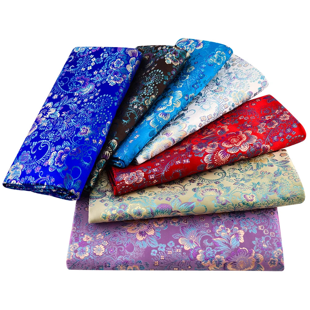 Jacquard Silk Fabric by the Meter Clothing, Brocade Jacquard Fabric By Yards Upholstery