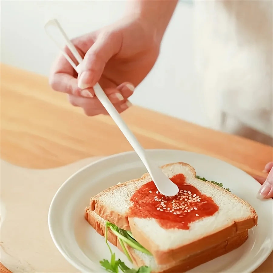 2 Pack Manual Egg Whisks with spoons, Plastic Ergonomic Handle