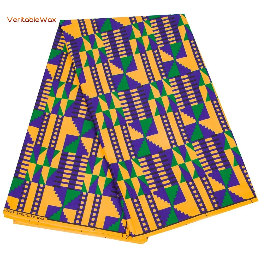 Ankara African Double Print Batik, Real Wax Fabric, Sewing Wedding Dress, Quilting, Polyester
