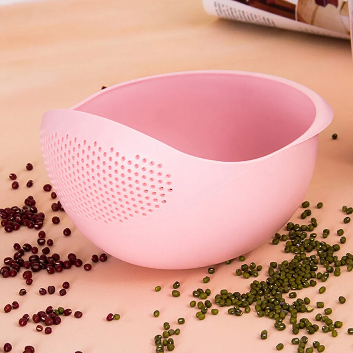 1/3pcs- Colander Rice Bowl Drain Basket Fruit Bowl Washing Drain Basket with Handle