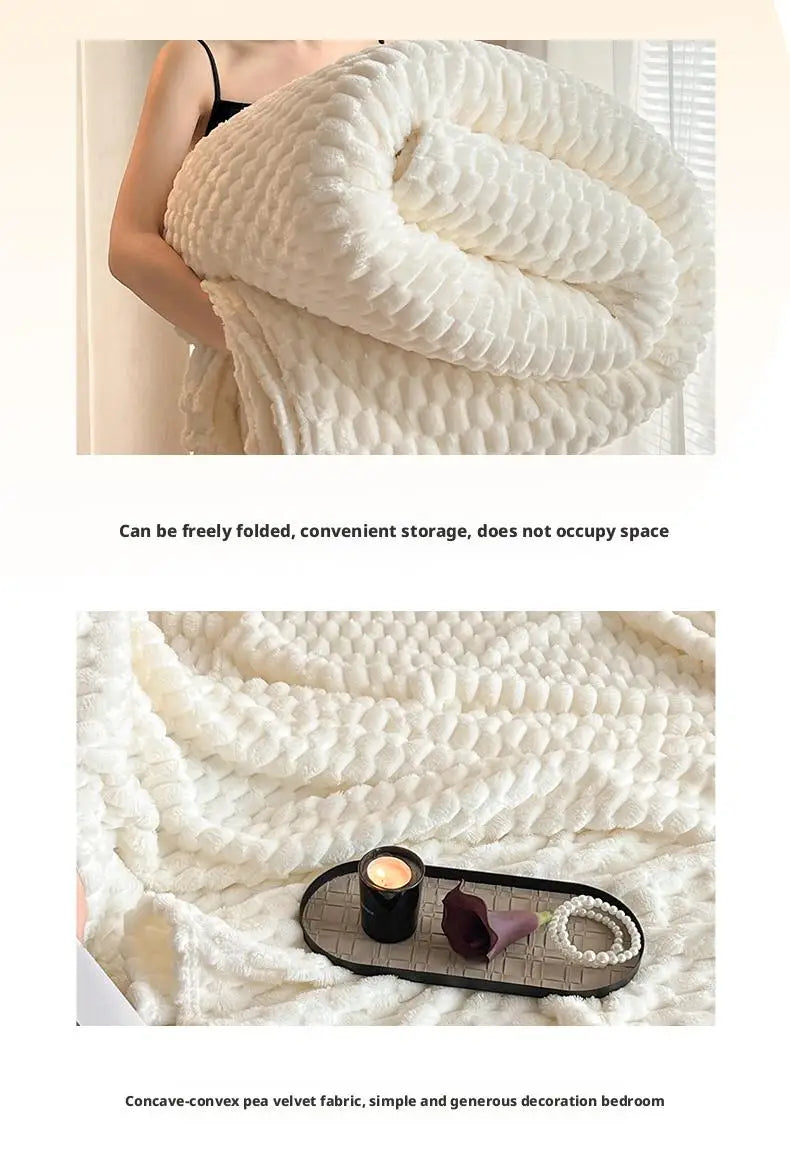 Super Soft Throw Blanket Ivory Premium Silky Flannel Fleece 3D Clouds All Season Use