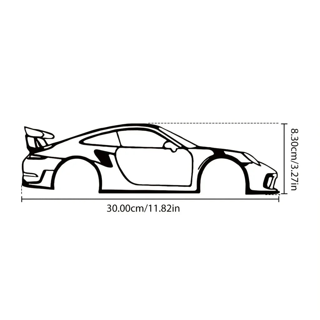 Black Metal Wall Art Sports Car