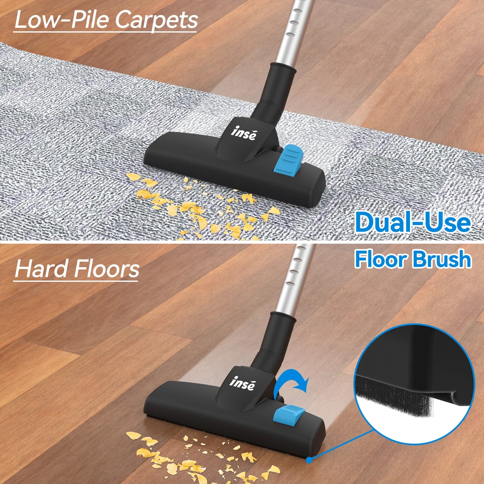 Vacuum Cleaner Corded, Powerful Suction, 600W Motor, Handheld or Stick