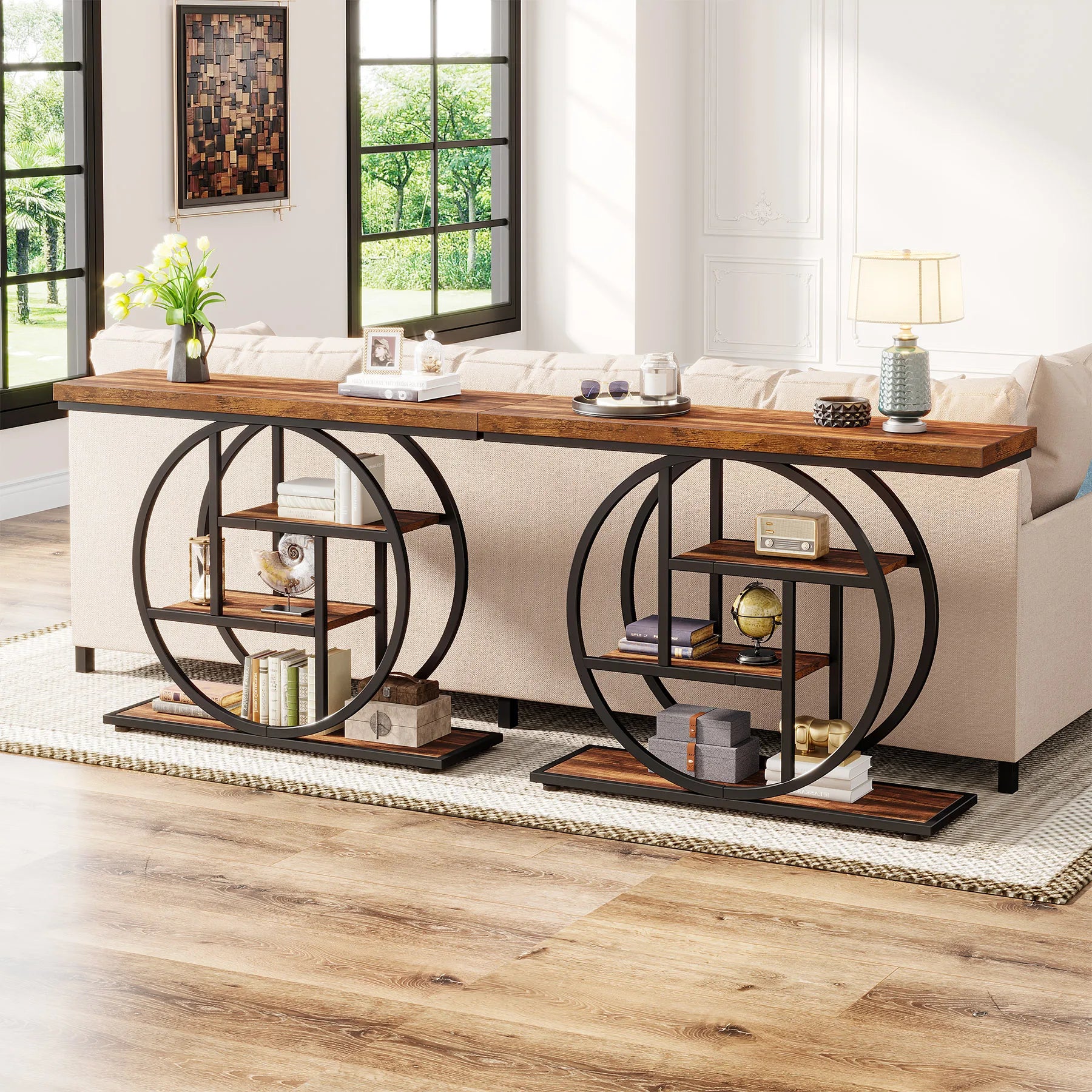 Console Table, 4-Tier Entryway Table, 41.3 Inch Industrial Sofa Table