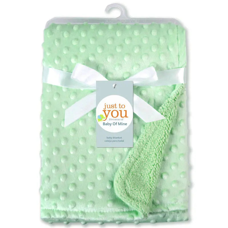 Baby Blanket, Newborn Thermal Soft Fleece Solid Color Quilt