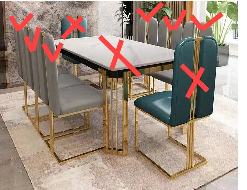Metal Nordic Dining Table, Chairs, Marble Effect