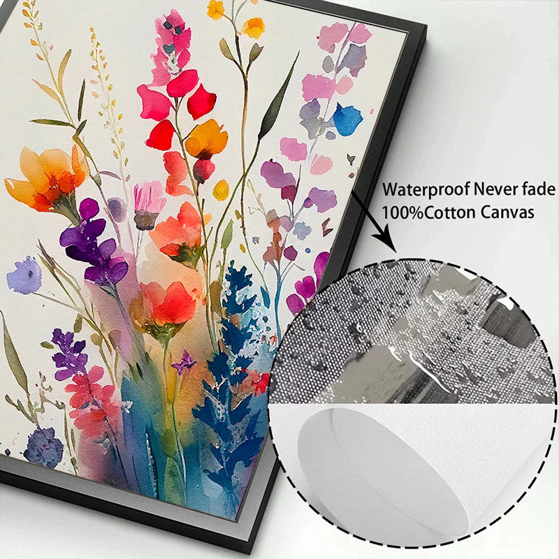 Watercolor Wildflowers Prints On Canvas Joyous Colors