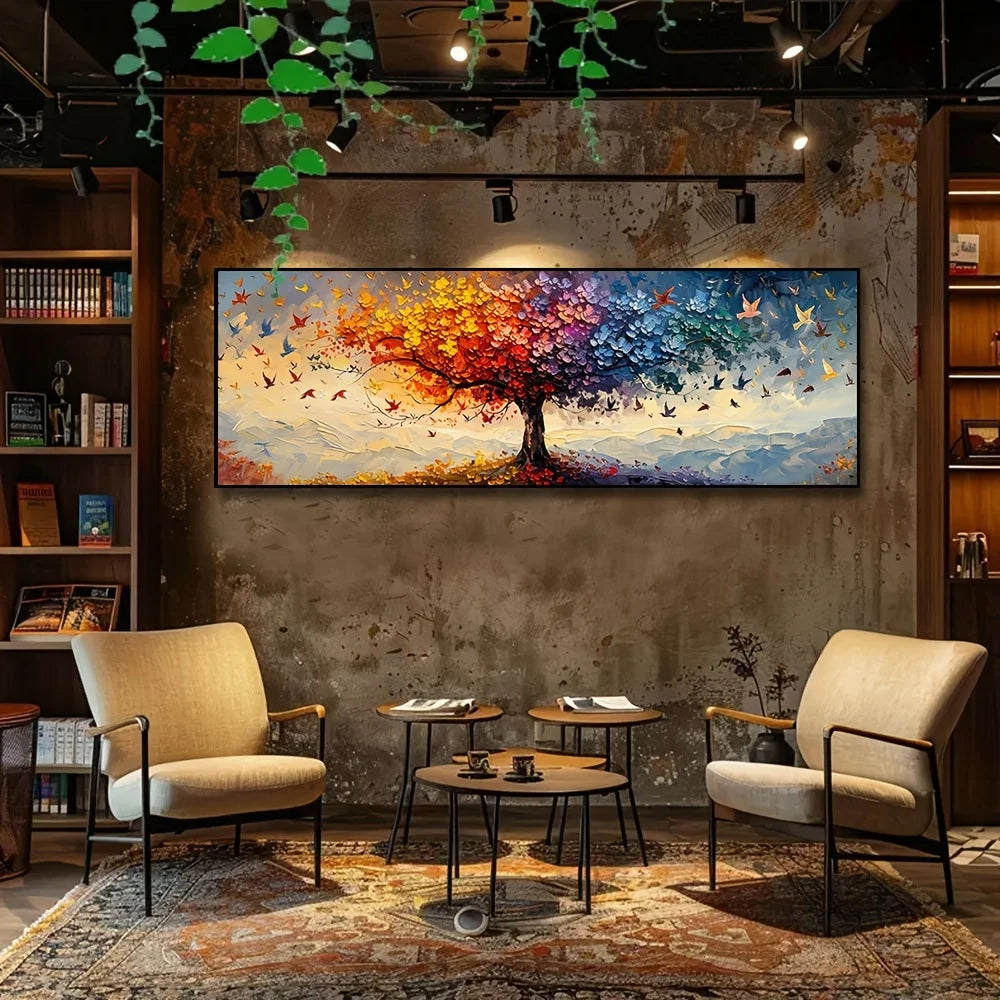 Tree Of Life Large Canvas Wall Art Multicolor Butterfly Art Prints Beautiful colors