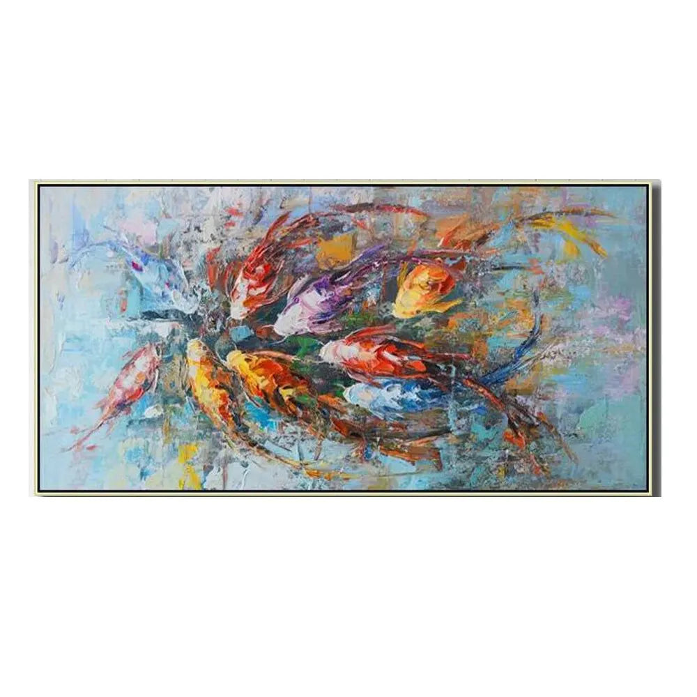 Large Colorful Koi Fish on Canvas Beautiful Colors