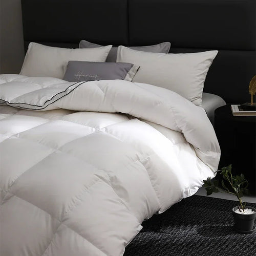 "Breathing Quilt" Pro: 95% Goose Down Comforter for Winter - 800FP High Loft, Odor-Free