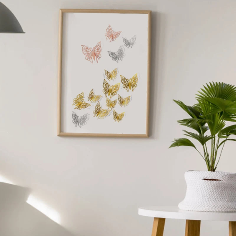 Butterfly 12PCS Hollow Wall Stickers Wall Decorations
