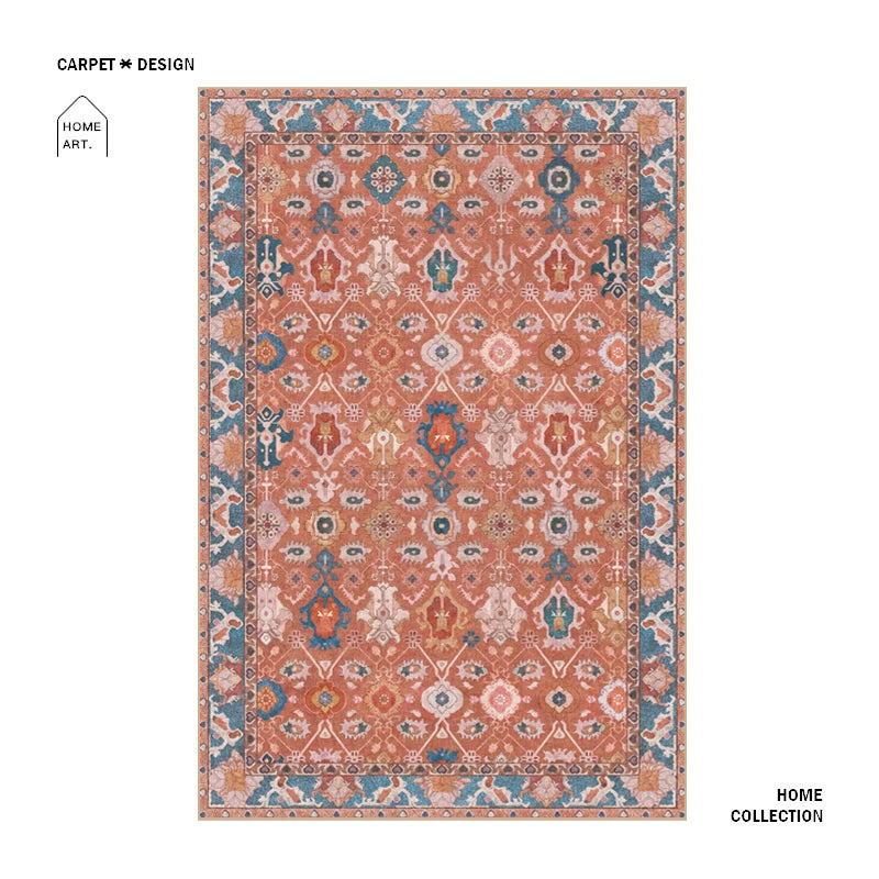 European Style Vintage Rugs for Large Areas, Living Room, Bedroom, Non-slip Rugs