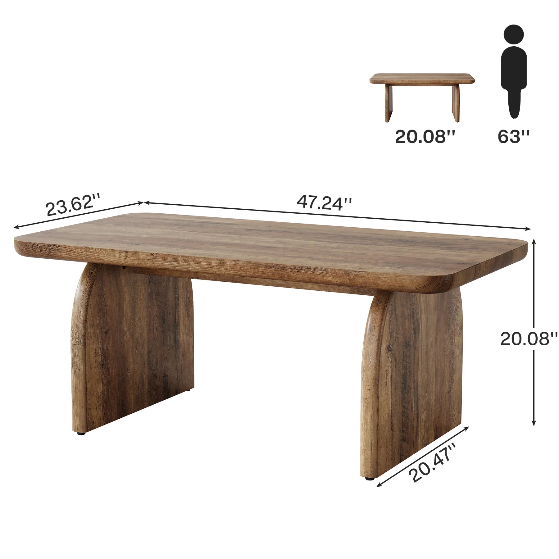 Tribesigns Farmhouse Rectangular Coffee Table