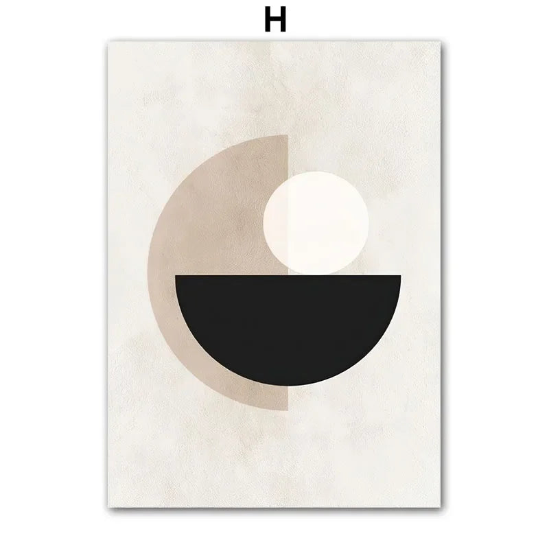 Wall Art Beige White Flower, Abstract Geometry Prints, Poster Canvas Painting