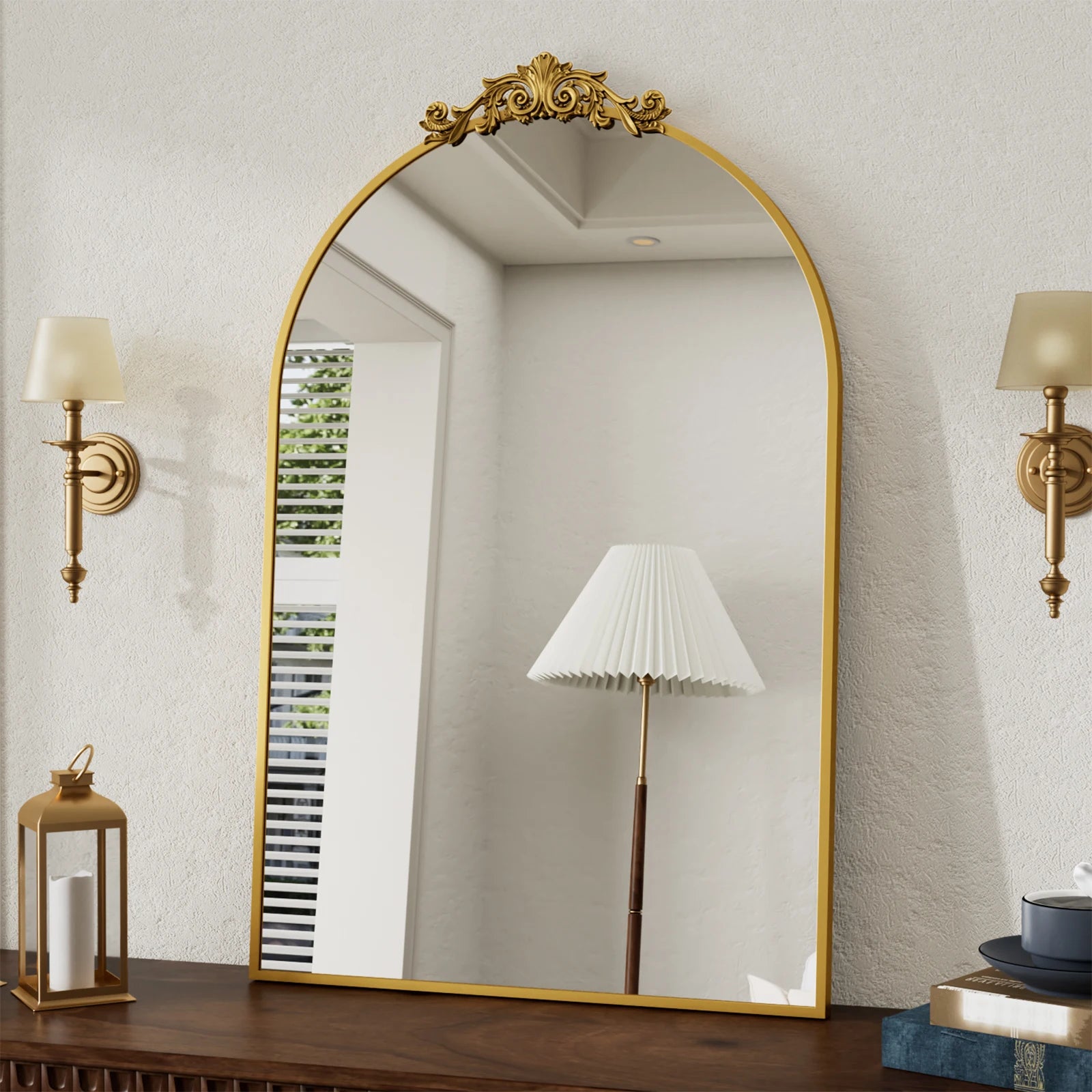 Wall Mirror Decorative Arch, Gold
