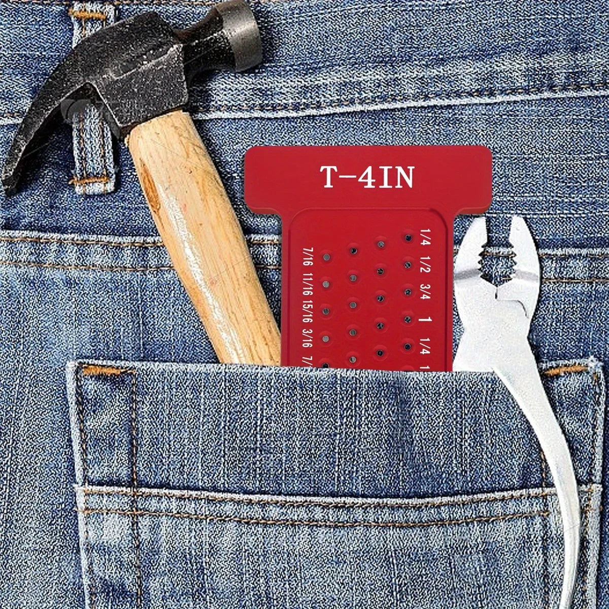 Woodworking scribe Metric, T-Square Hole Pocket Ruler Aluminum