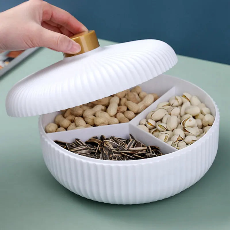 3 Compartment Food Storage Tray With Cover