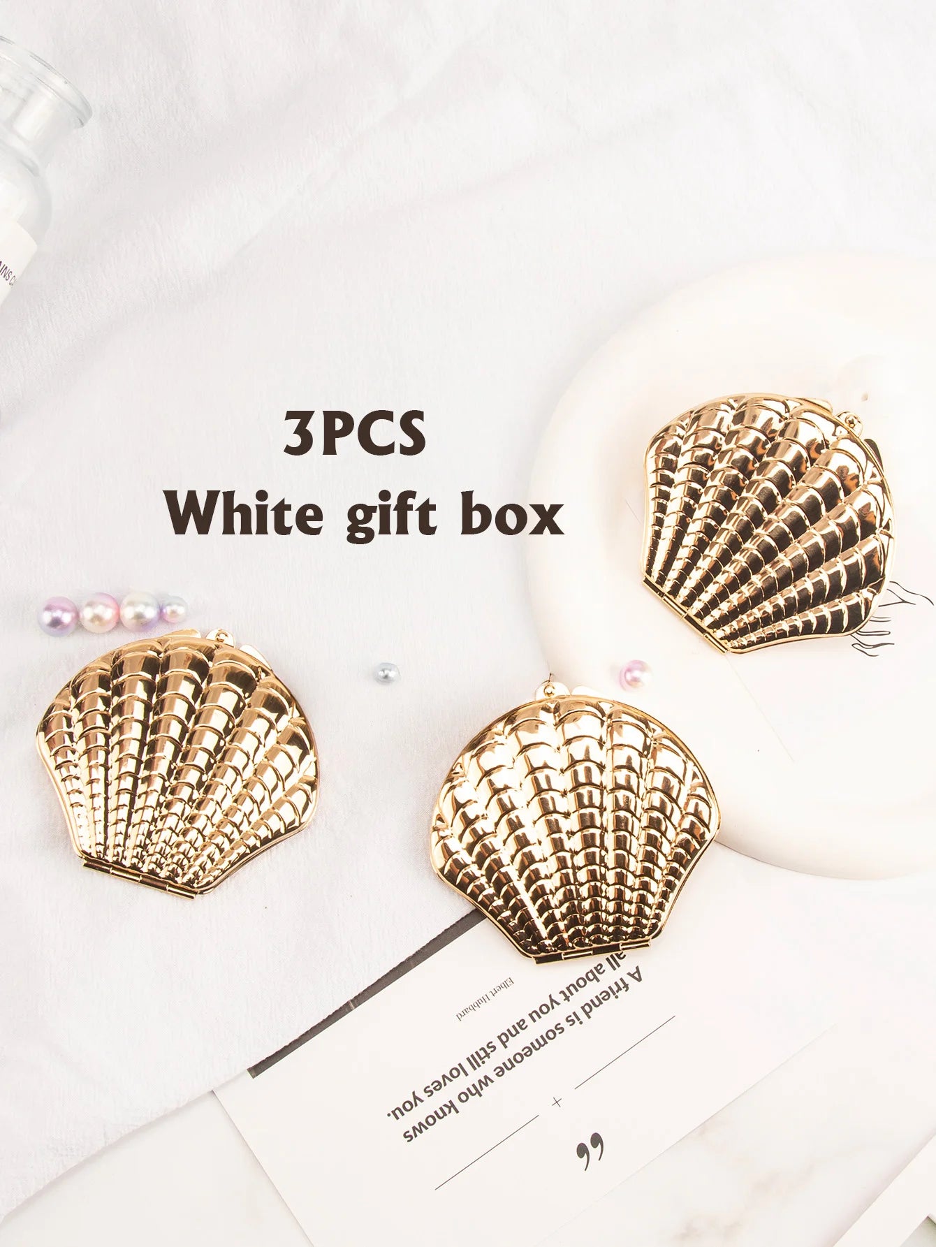 Golden Shell 2-Sided Makeup Mirror