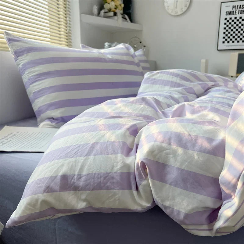 Pre-Washed Brushed Ultra Soft Duvet Cover Set with Pillowcases - Luxurious Cozy Bedding for a Heavenly Sleep Experience