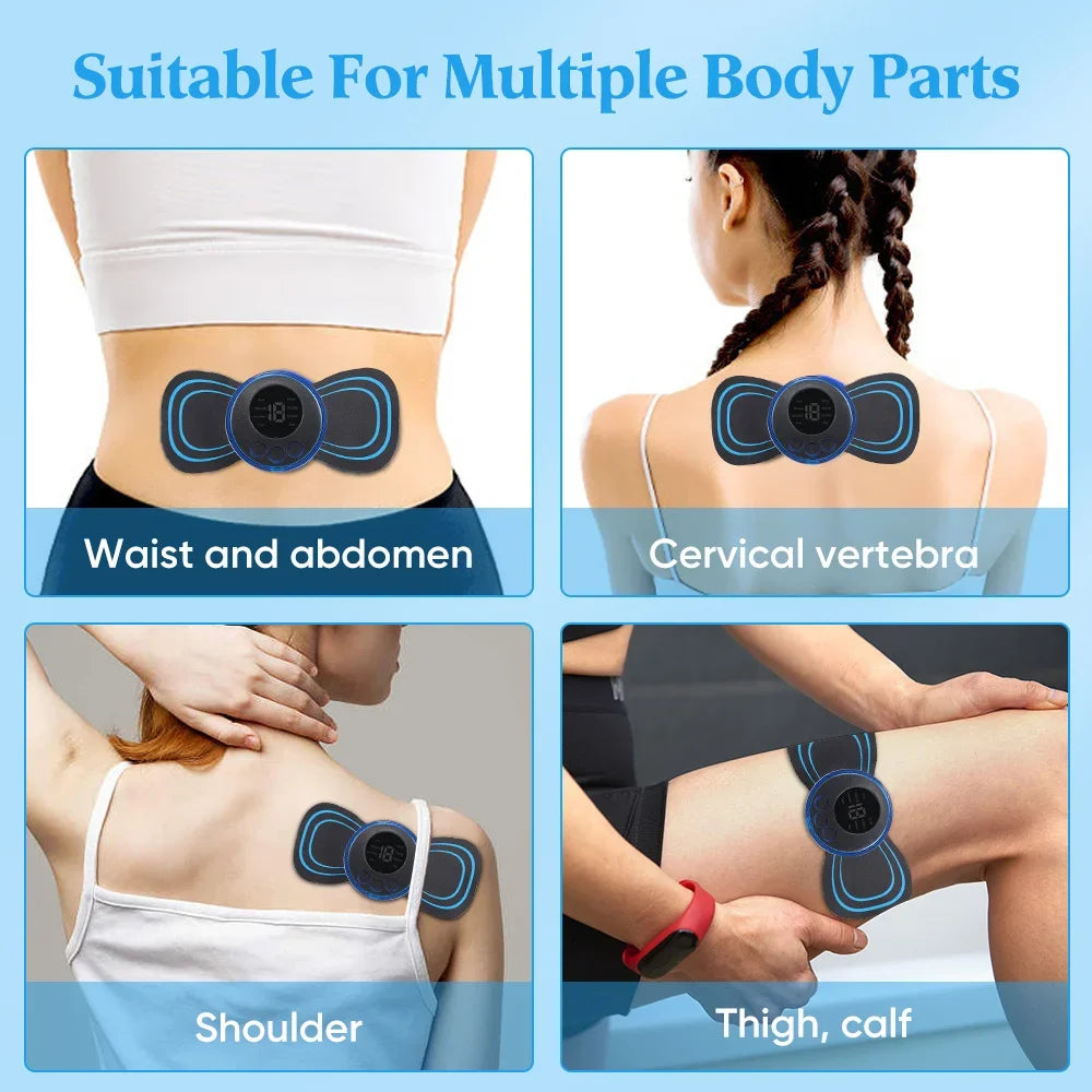 EMS Electric Neck Massager, Muscle Massage Stimulator, Back Cervical, Calf Patches, Joints, Mini Device