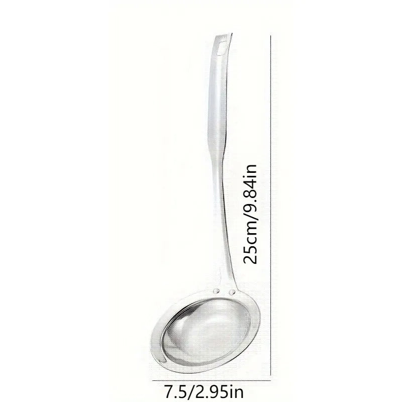 Stainless Steel Skimming Spoon-Fine Mesh Strainer For Cooking, Soup Skimmer, Oil and Foam Removal