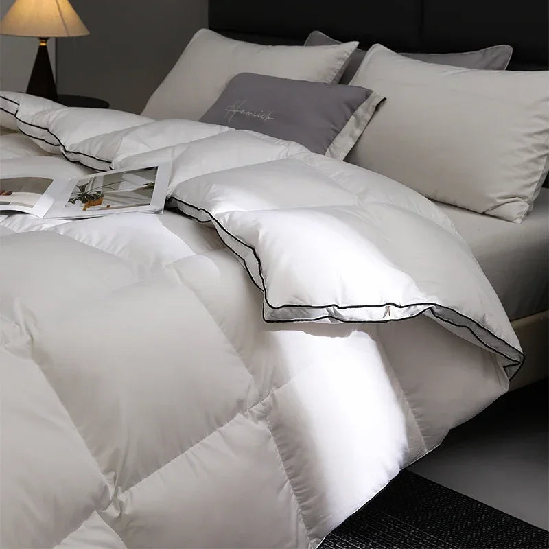 "Breathing Quilt" Pro: 95% Goose Down Comforter for Winter - 800FP High Loft, Odor-Free